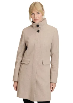 Manteau laineux avec motif à chevrons