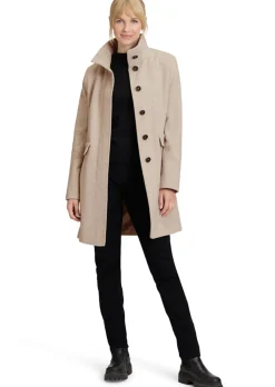 Manteau laineux avec motif à chevrons
