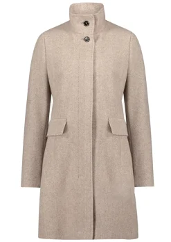 Manteau laineux avec motif à chevrons