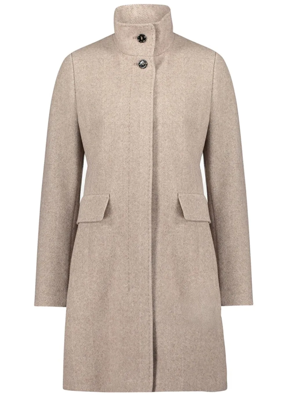 Manteau laineux avec motif à chevrons
