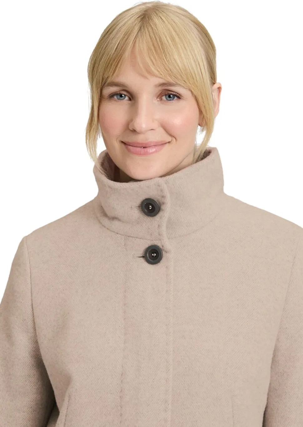 Manteau laineux avec motif à chevrons