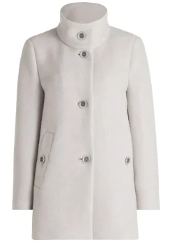 Manteau laineux élégant, avec col montant