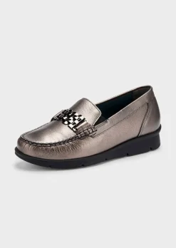 Mocassins effet métallisé