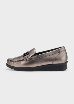 Mocassins effet métallisé