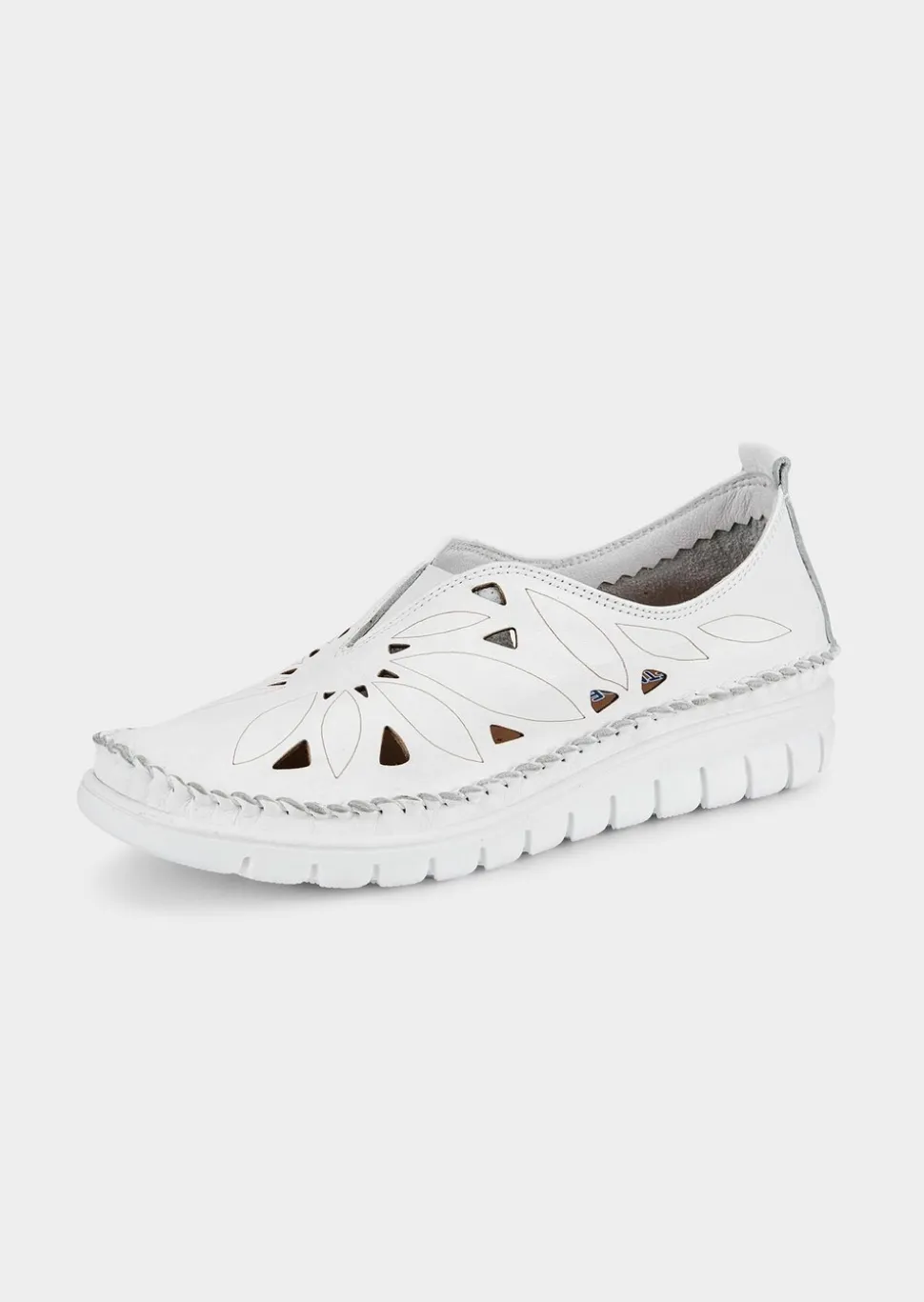 Mocassins en cuir avec motif ajouré