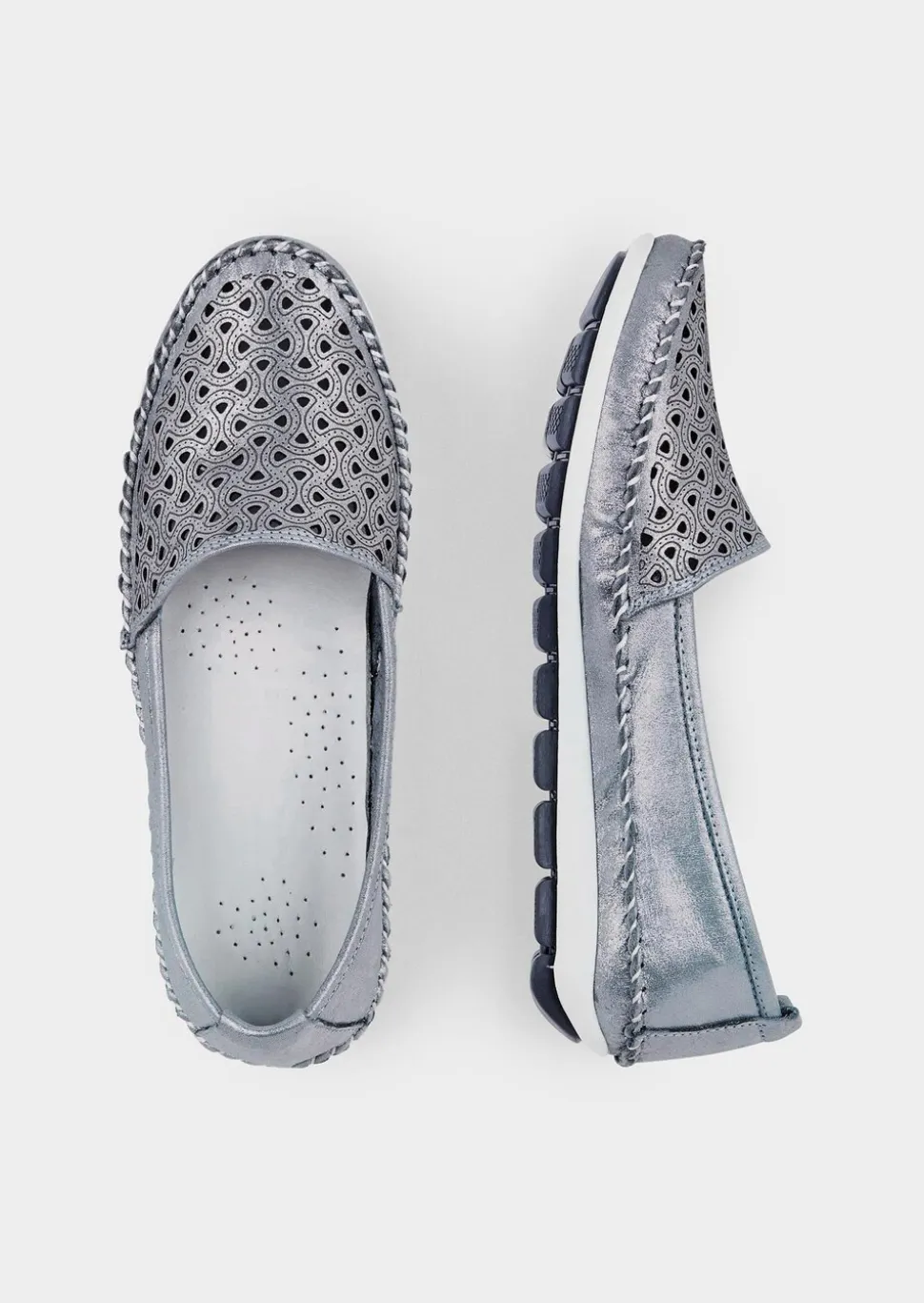 Mocassins en cuir, avec voûte plantaire amovible