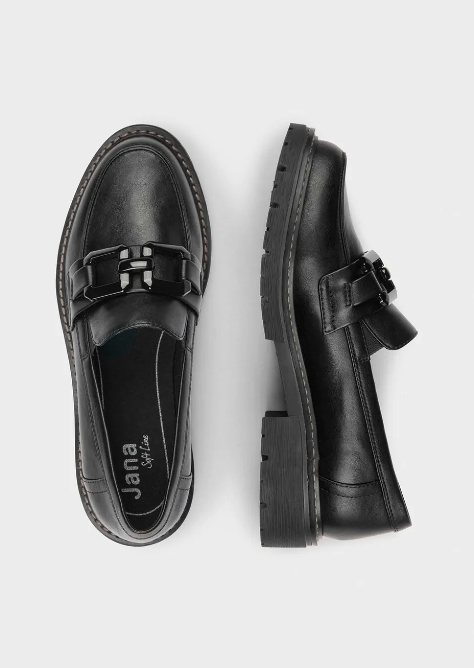 Mocassins JANA en similicuir verni
