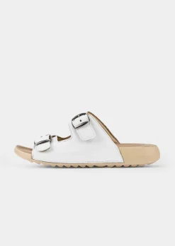 Mules en cuir avec boucles en métal