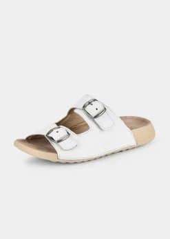 Mules en cuir avec boucles en métal