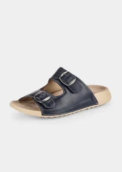Mules en cuir avec boucles en métal