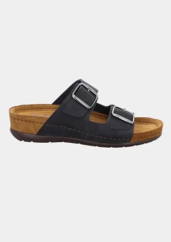 Mules en cuir avec boucles réglables