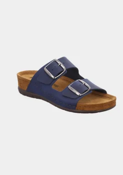 Mules en cuir avec boucles réglables