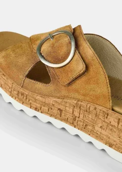 Mules en cuir avec fermeture velcro