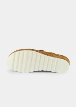 Mules en cuir avec fermeture velcro