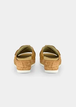 Mules en cuir avec fermeture velcro