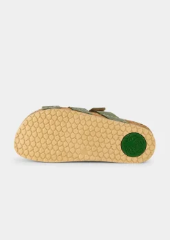 Mules en cuir avec fermeture velcro