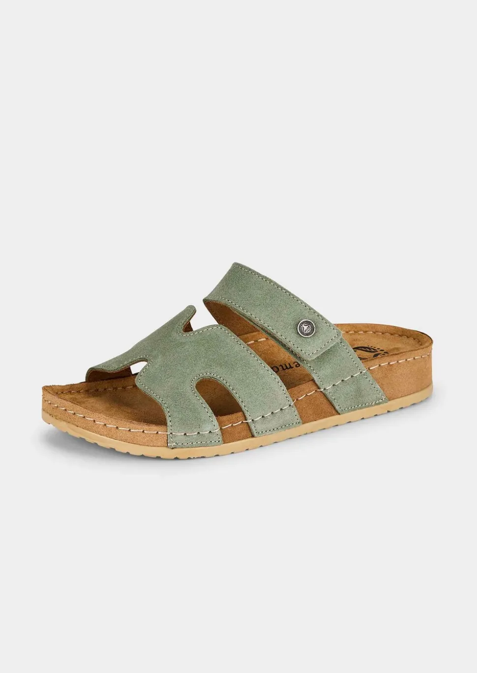 Mules en cuir avec fermeture velcro