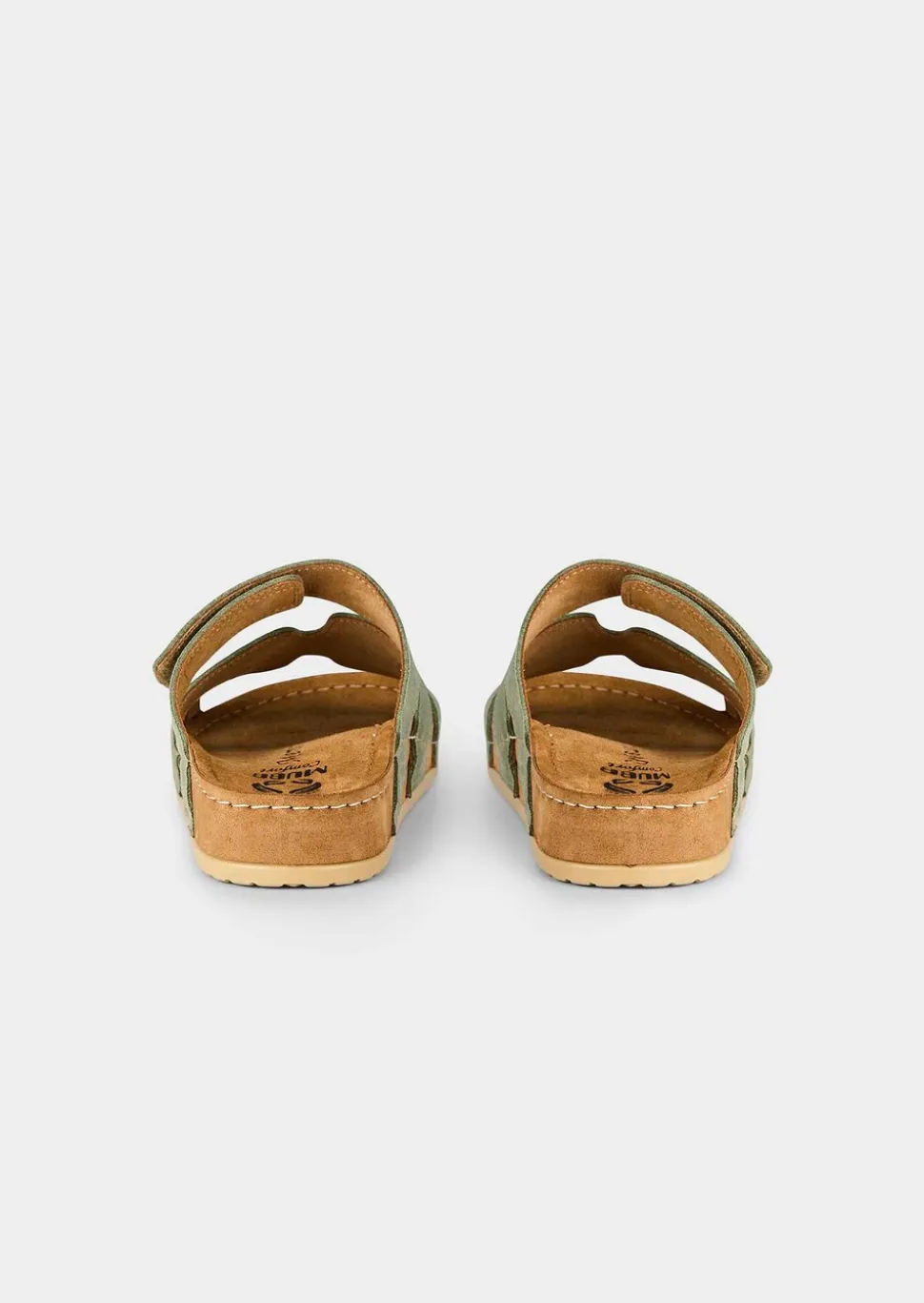 Mules en cuir avec fermeture velcro