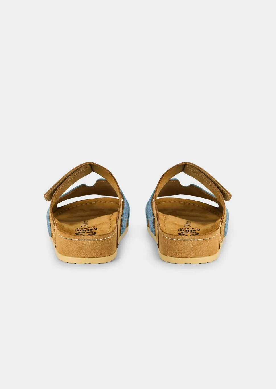 Mules en cuir avec fermeture velcro