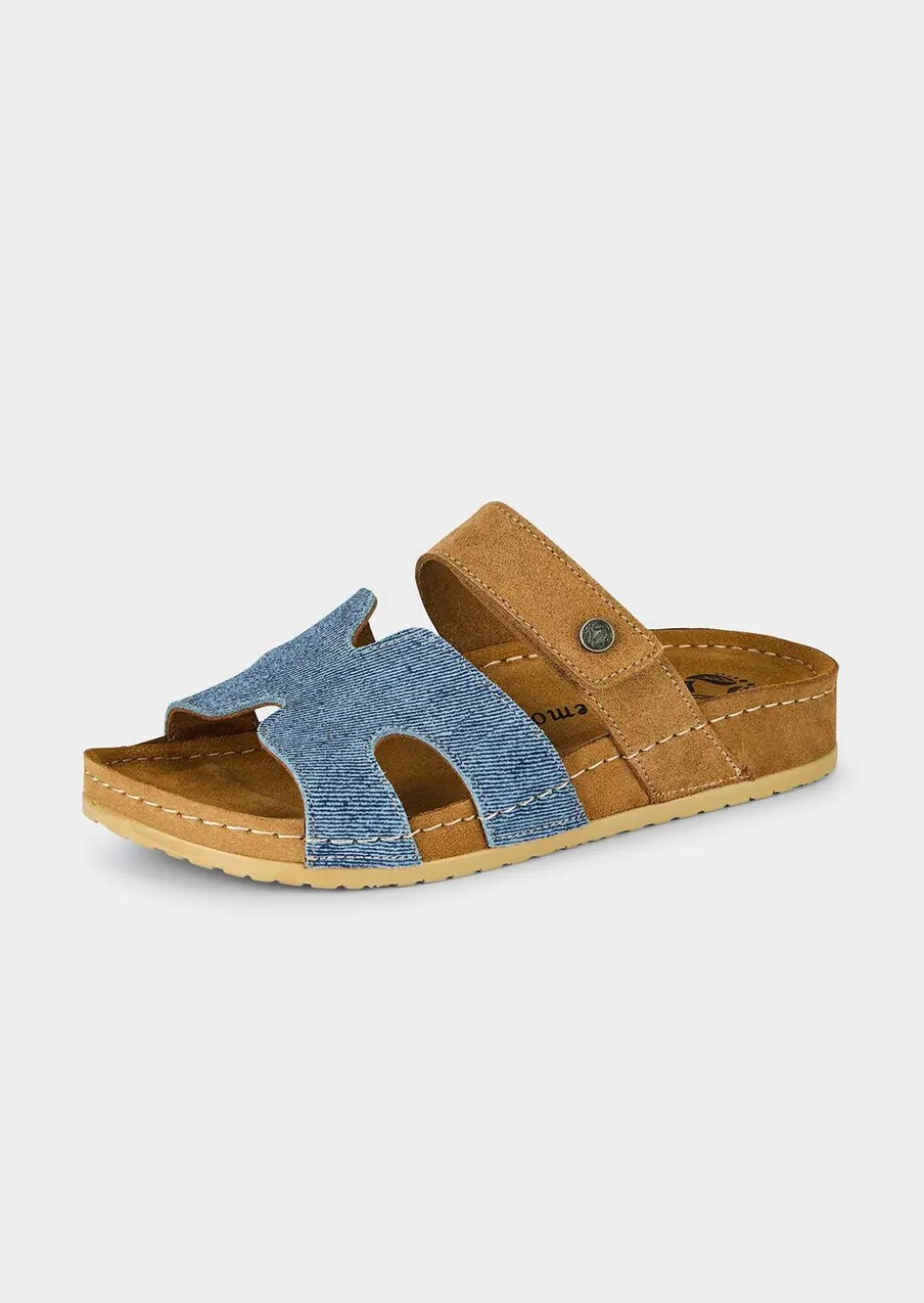 Mules en cuir avec fermeture velcro