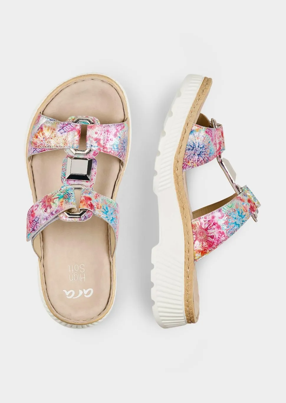 Mules féminines avec bride à fermeture velcro