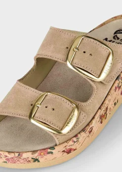 Mules à talon compensé