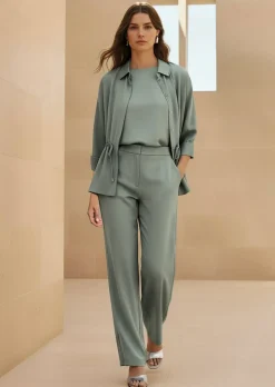 Pantalon ample en viscose légèrement brillante