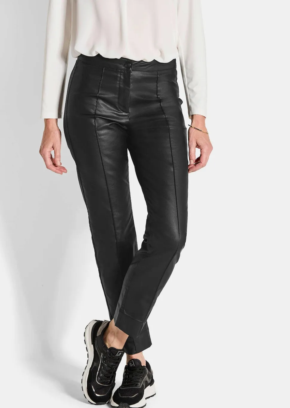 Pantalon BELLA avec revêtement aspect cuir