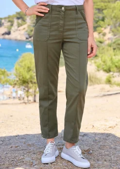 Pantalon cargo SARA avec plis nervurés