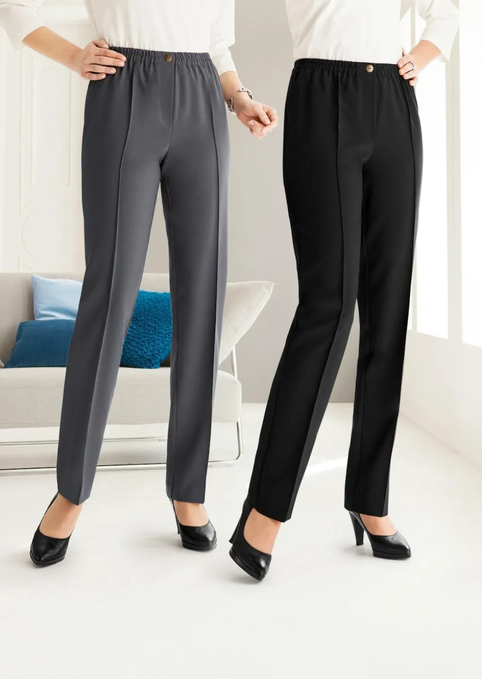 Pantalon CARLA à taille élastique en lot de 2