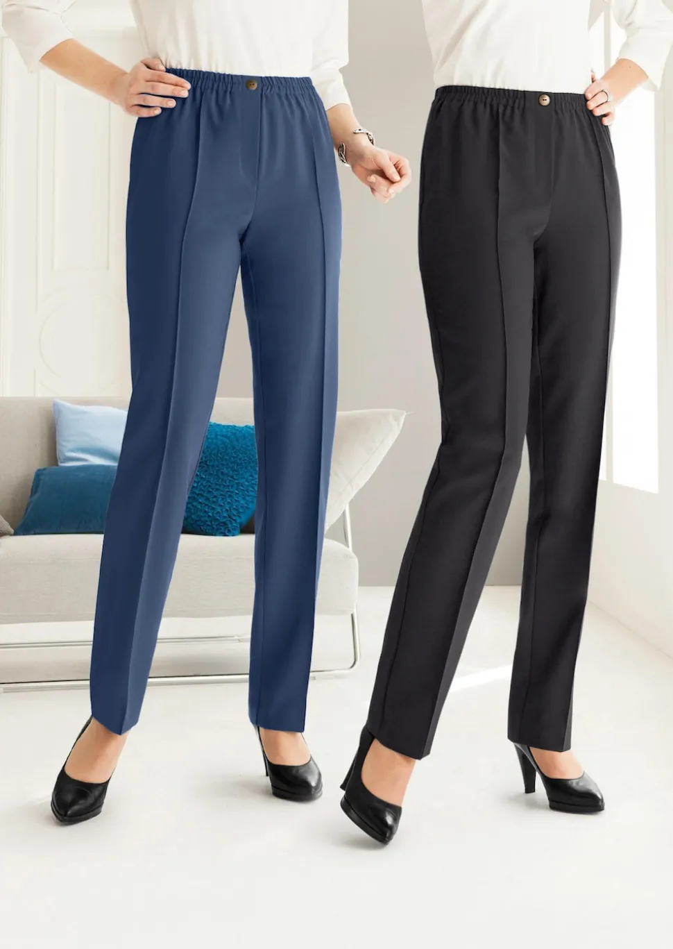 Pantalon CARLA à taille élastique en lot de 2