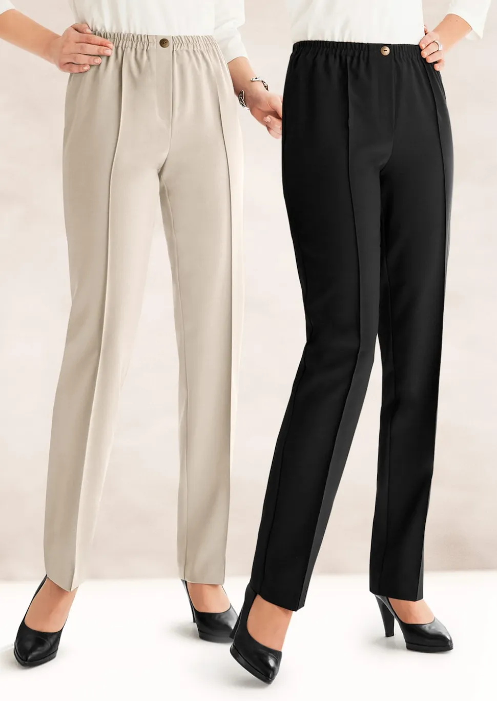 Pantalon CARLA à taille élastique en lot de 2