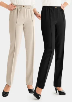 Pantalon CARLA à taille élastique en lot de 2