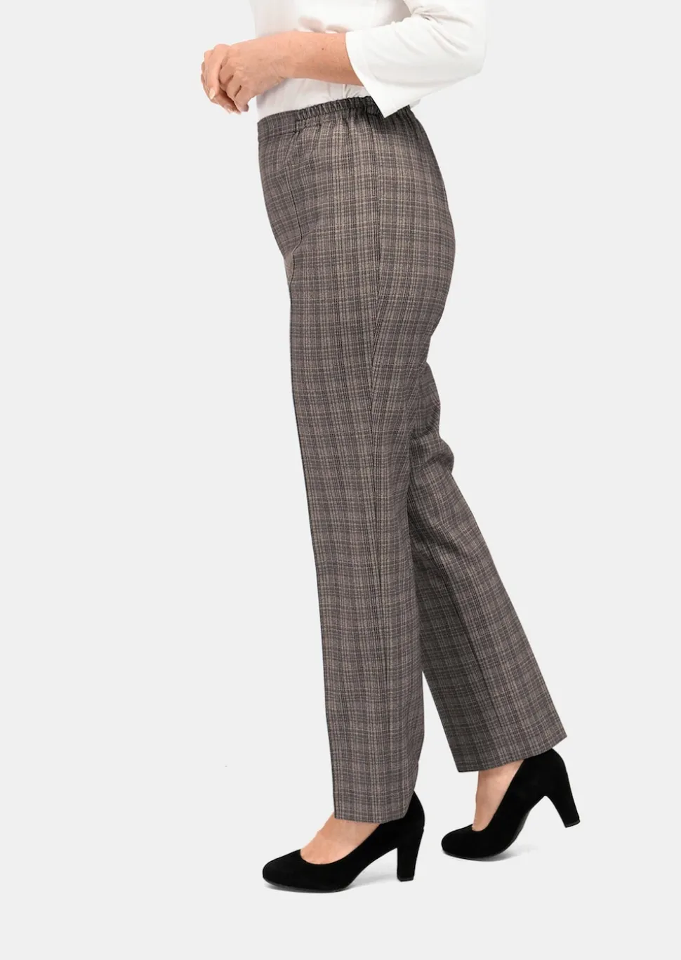 Pantalon à carreaux CARLA avec liserés