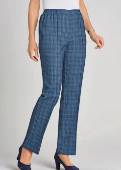 Pantalon à carreaux CARLA avec liserés