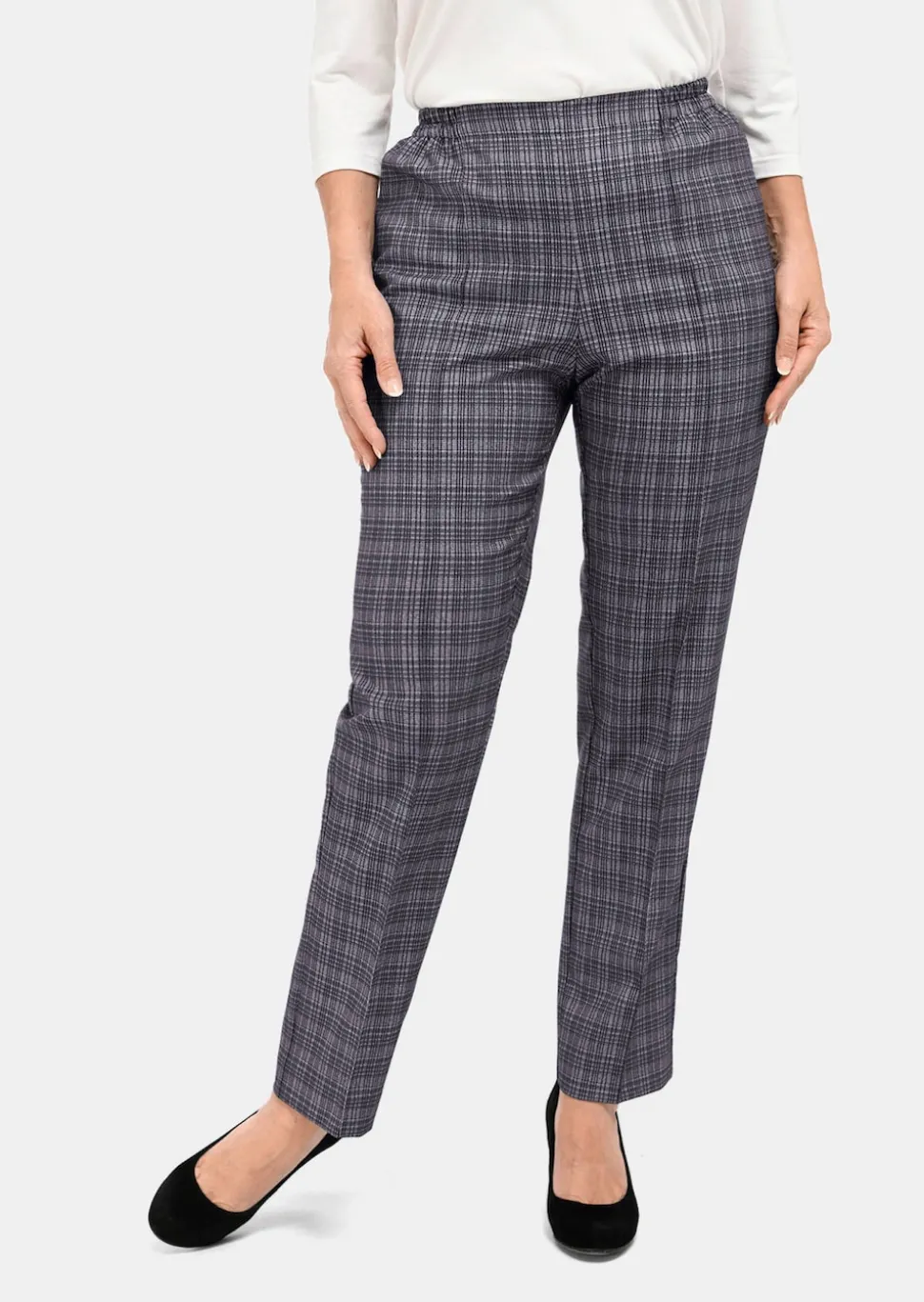 Pantalon à carreaux CARLA avec liserés