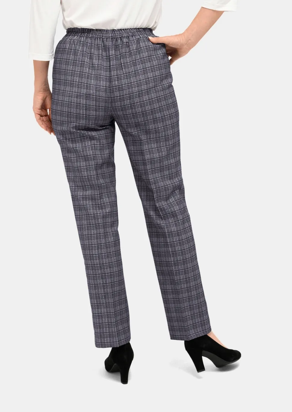 Pantalon à carreaux CARLA avec liserés