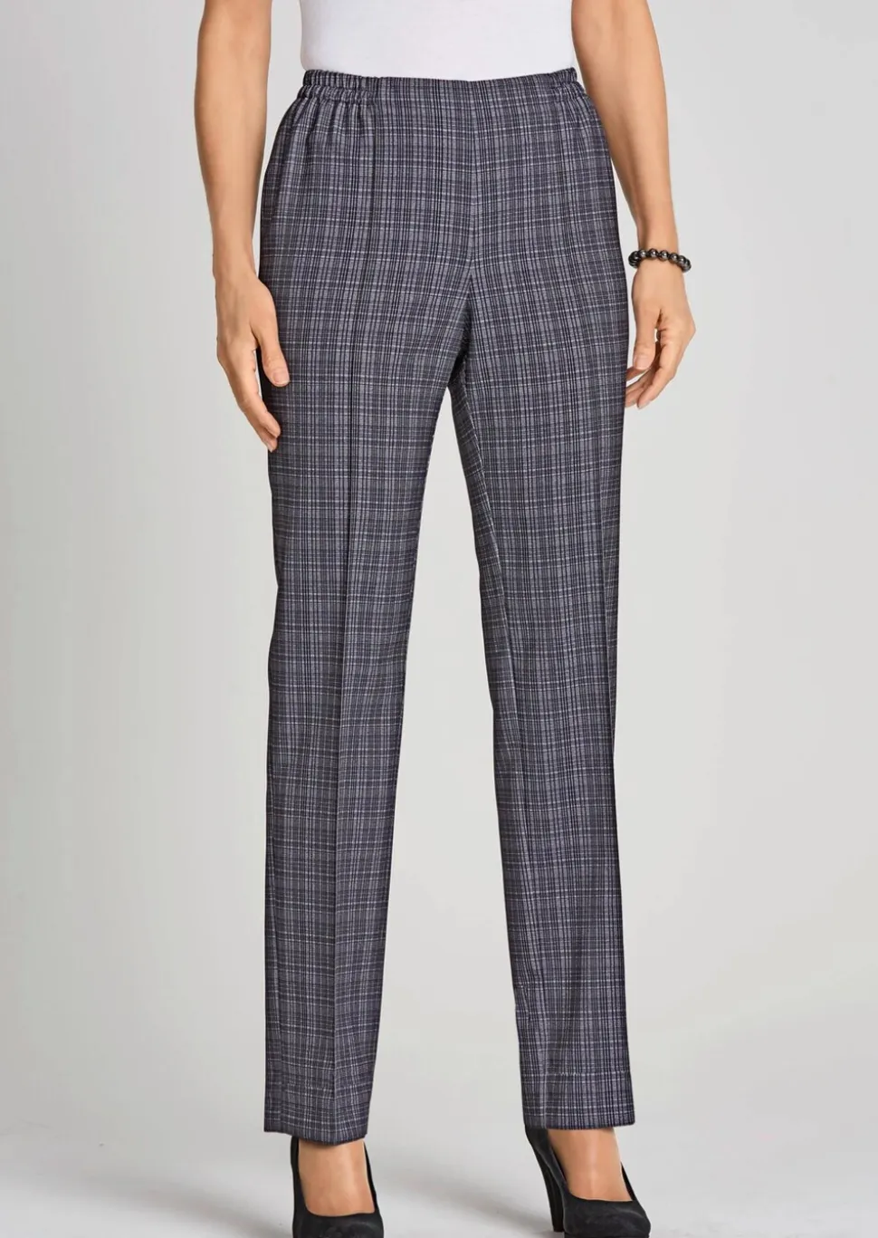 Pantalon à carreaux CARLA avec liserés