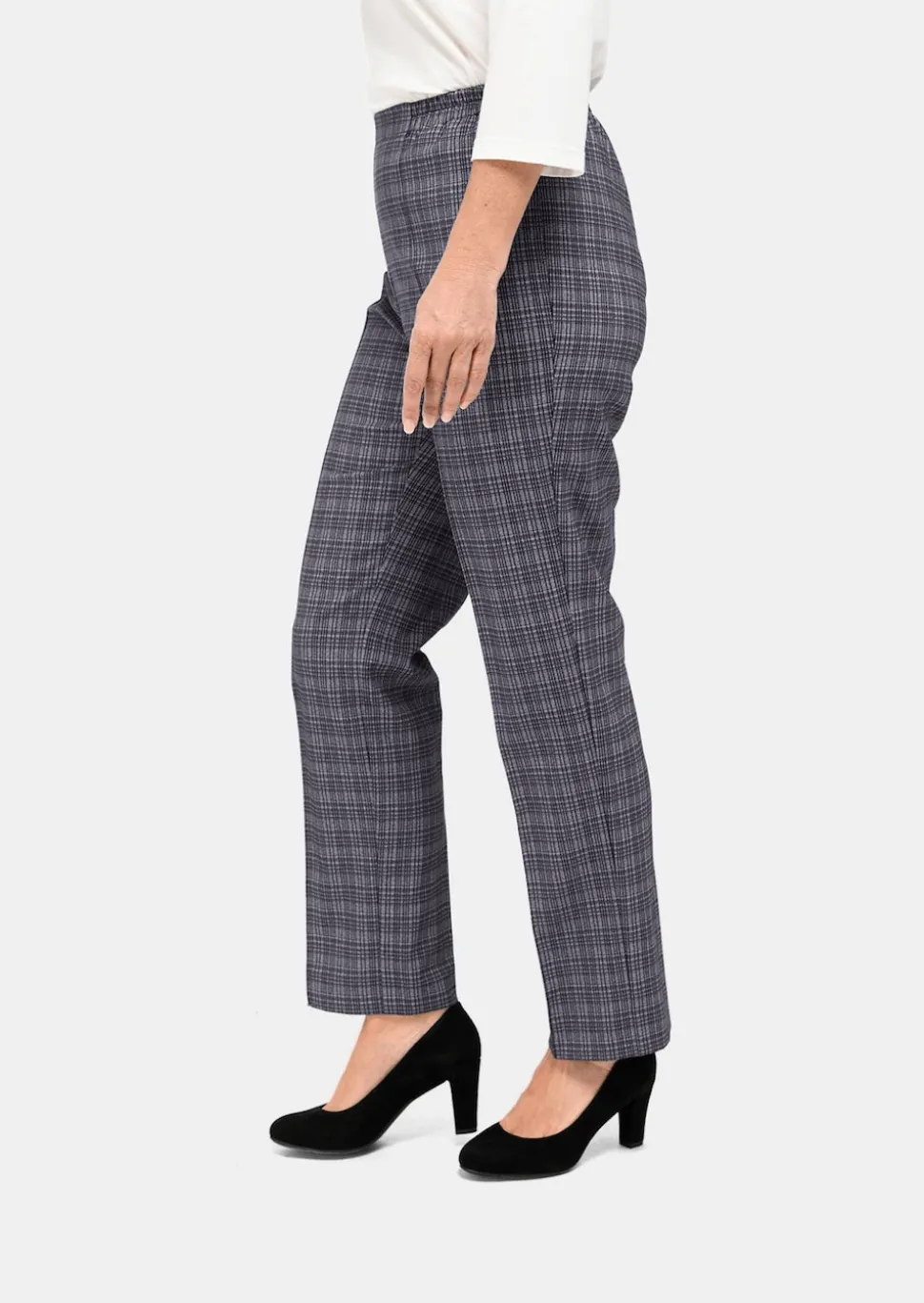 Pantalon à carreaux CARLA avec liserés