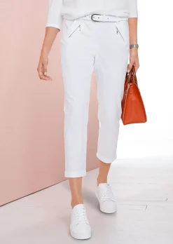 Pantalon chino LOUISA ultra-doux, en longueur cheville