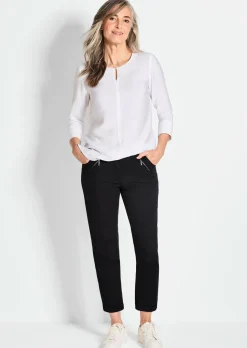 Pantalon chino LOUISA ultra-doux, en longueur cheville