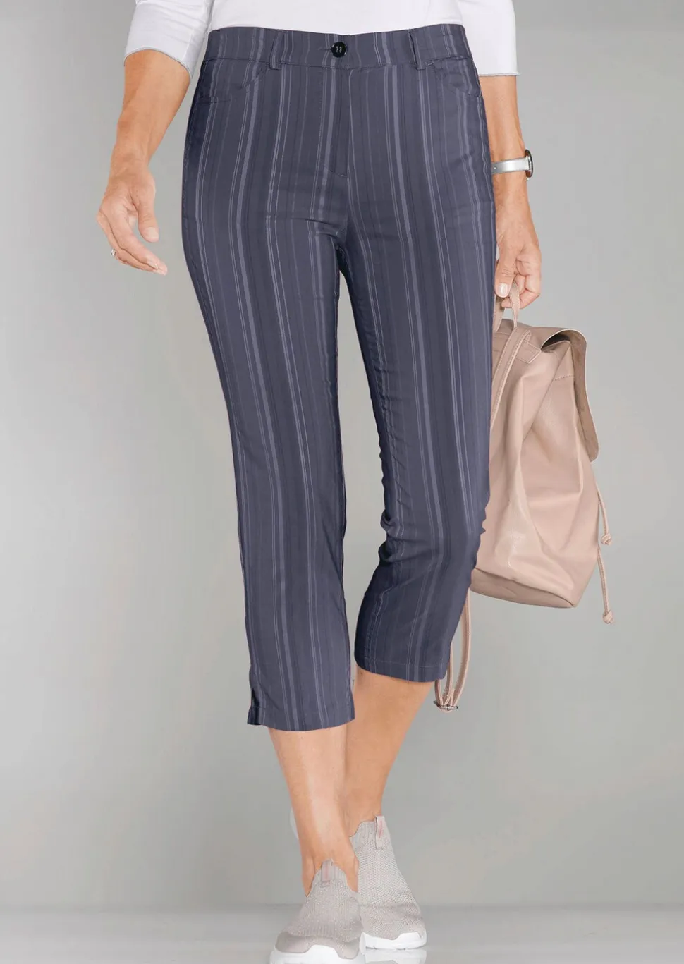Pantalon court CARLA à rayures