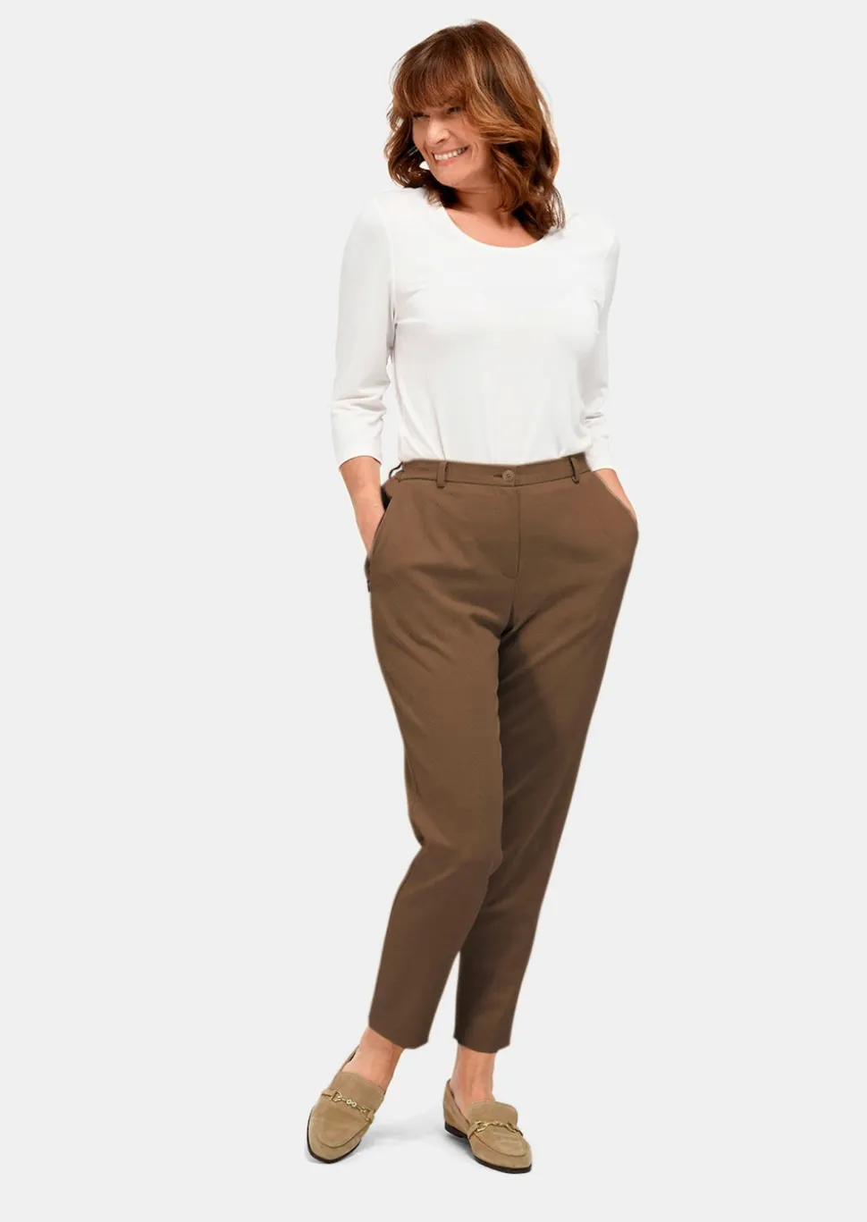 Pantalon à côtes coupe confort