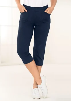 Pantalon de loisirs 3/4 confortable avec taille élastiquée et poches