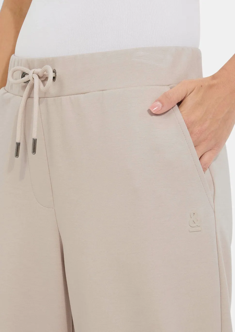 Pantalon de loisirs en tissu double face lisse
