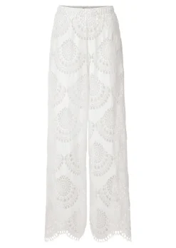 Pantalon de plage avec broderie ajourée