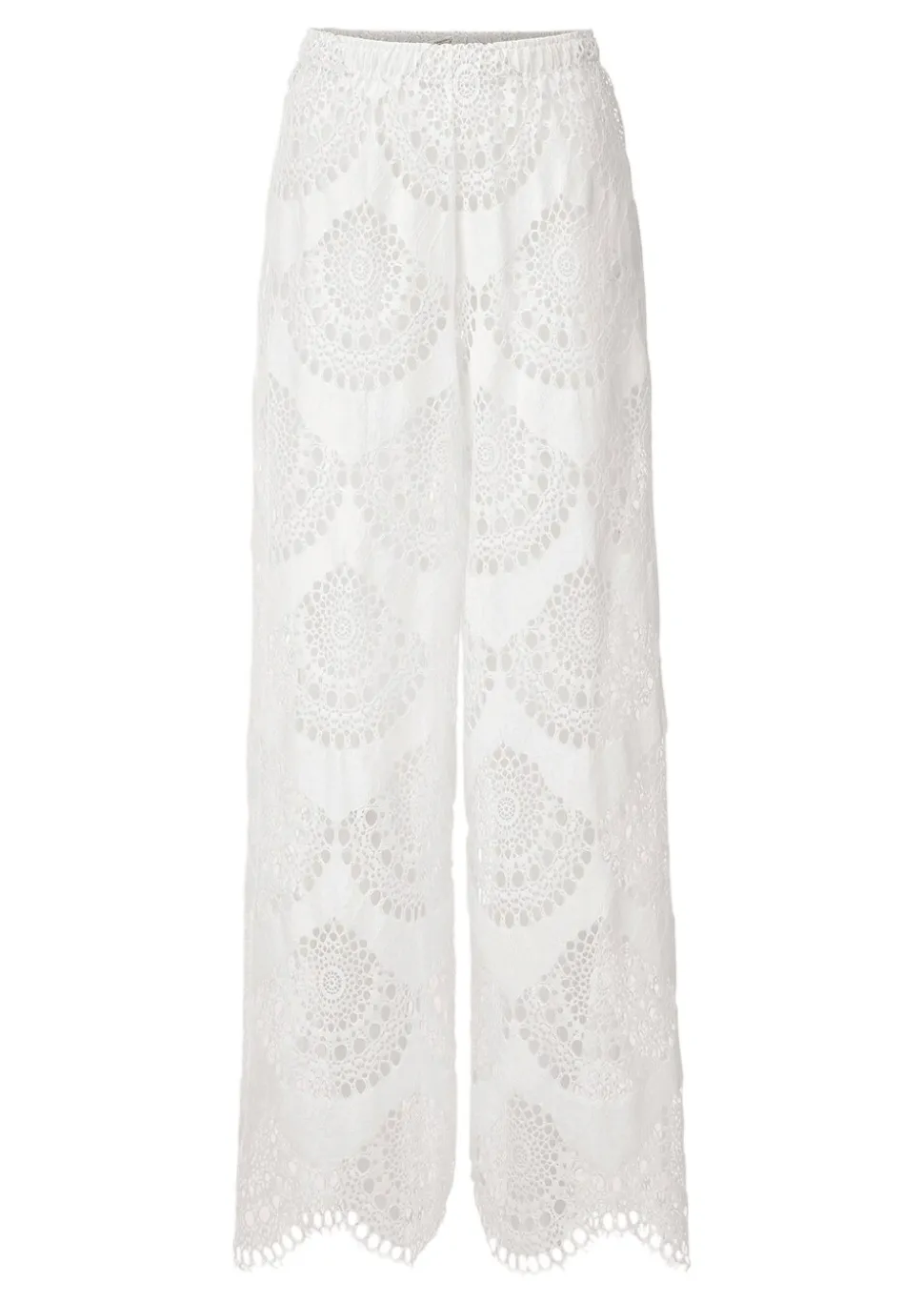 Pantalon de plage avec broderie ajourée