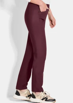 Pantalon en bengaline LOUISA. Coupe ajustée. Intérieur légèrement molletonné.