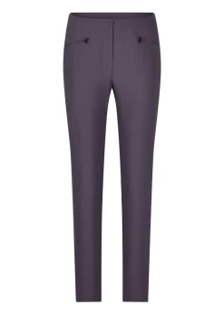 Pantalon en bengaline LOUISA. Coupe ajustée. Intérieur légèrement molletonné.