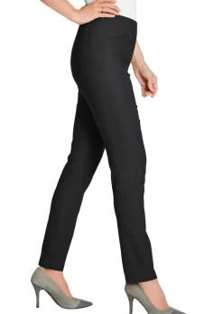 Pantalon en bengaline LOUISA. Coupe ajustée. Intérieur légèrement molletonné.
